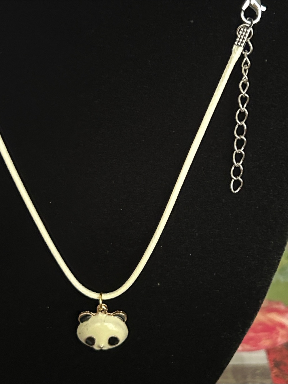 Gold Panda Pendant Necklace in Cream and Black - Women's Jewelry - Picture 4 of 4
